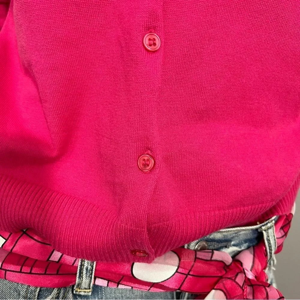 Carolyn Taylor Hot Pink Barbiecore Cardigan‎ Sweater - S